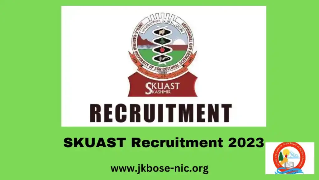 SKUAST Recruitment 2023