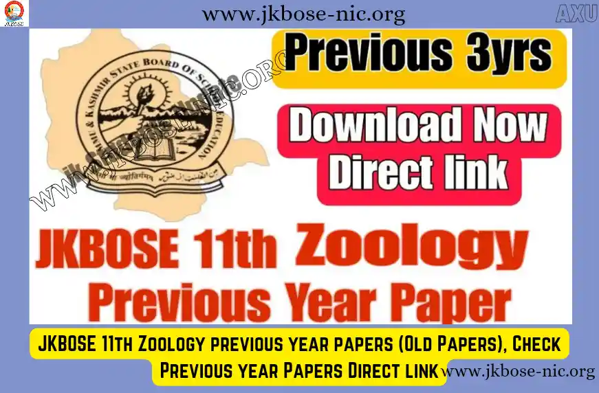 JKBOSE 11th Zoology previous year papers