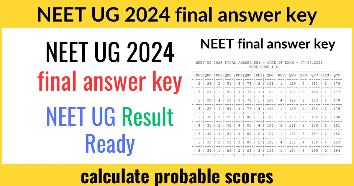 NEET UG 2024 final answer key