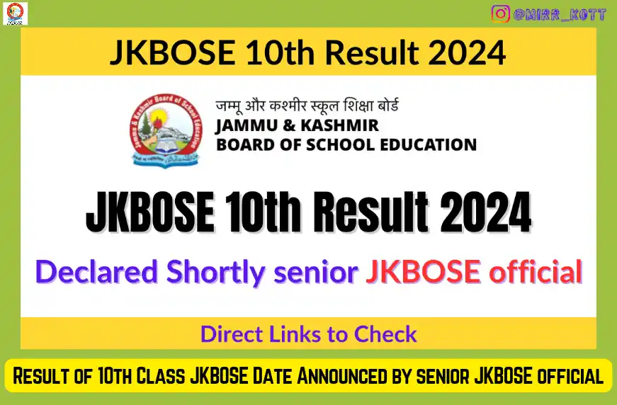 Result of 10th Class JKBOSE