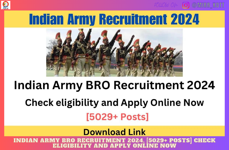 Indian Army BRO Recruitment 2024